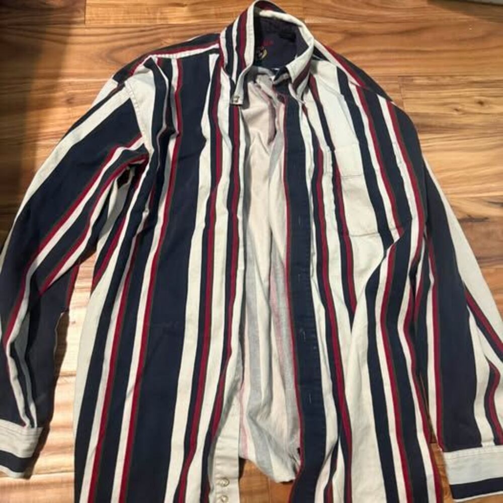 Ivy Crew Classics Long Sleeve Striped Button-Down Shirt Size XL